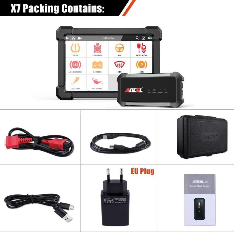 Ancel X7 OBD2 Bluetooth Scanner Complete System Auto professional Scanner Diagnostic Tools DPF Epb Airbag IMMO Multi-Language