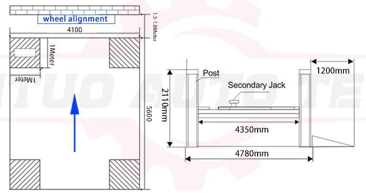 Jintuo Tire Repair Shop ISO Wheel Aligner System with Car Lift