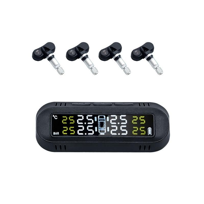 Solar-Powered Tire Pressure Monitoring System TPMS with 4 Internal Senors