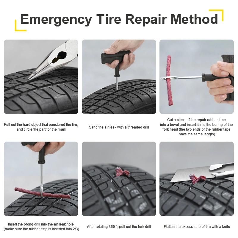 Car Tire Emergency Repair Hand Tools Kits for Tubeless Tire