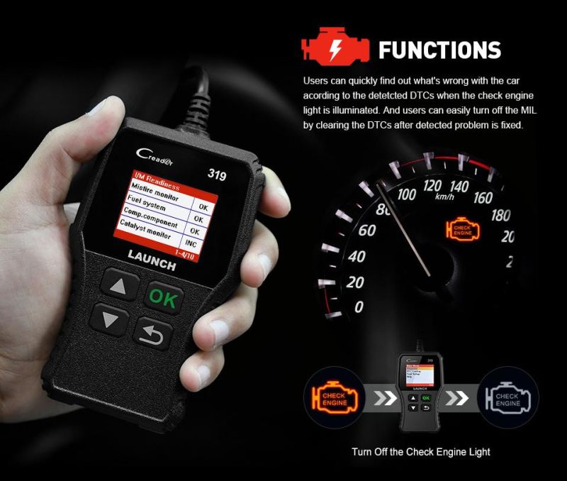 Launch X431 Creader 319 Cr319 Auto Code Reader Full Obdii Eobd Automotive Diagnostic Tool OBD2 Scanner Launch Cr3001