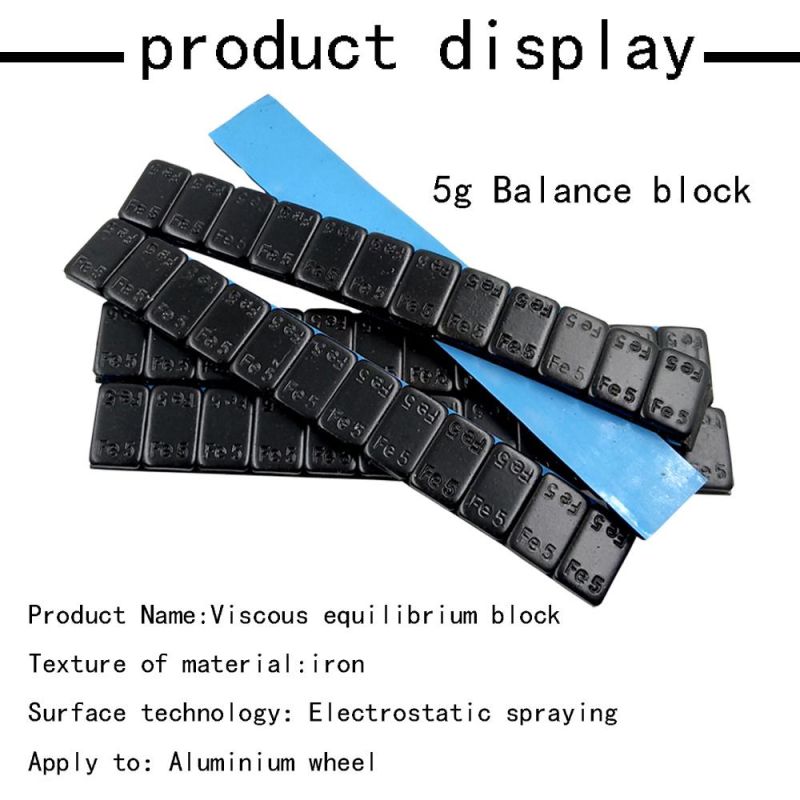 Fe (5+10) X 4 Rectangular Blue Tape Adhesive Wheel Weight