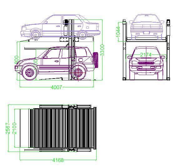 Garage/Home 2 Level Two Post Hydraulic Car/Vehicle Parking Lift/Hoist