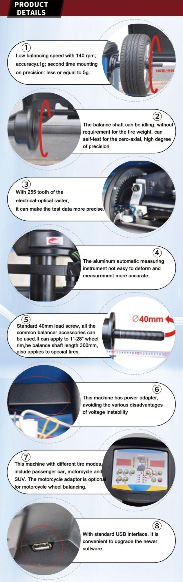 Tcm-710 Wheel Balancer Used Garage Car Used Balancing Machine