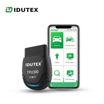 Newest Idutex TPU-300 OBD2 Gasoline and Diesel Engine Check Auto Diagnostic Scanner Tool Adapter for Android Code Reader for Car and Truck