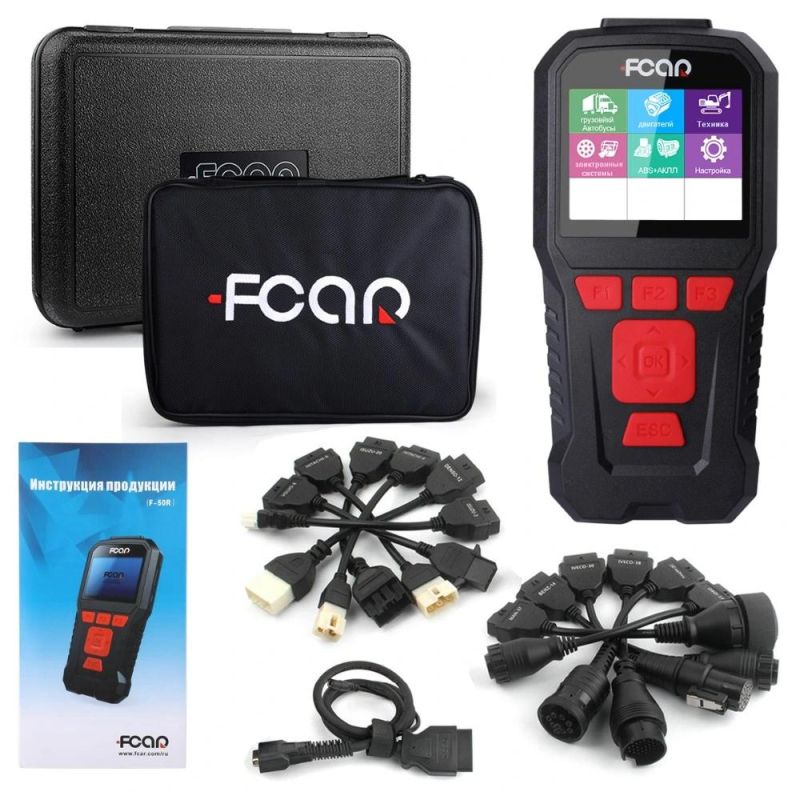 Fcar F-50r Heavy Duty Truck Scanner Auto Diagnostic 24V Diesel Trucks OBD2 Scanner Russian Language Car Diagnostic Tool Standard Version