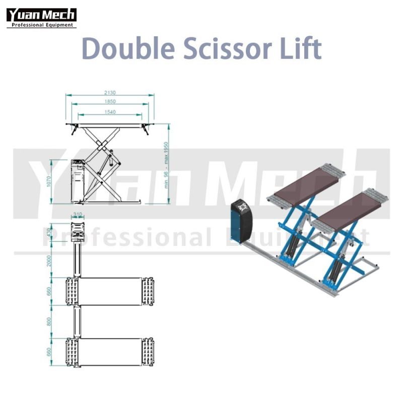 Low Profile Double Scissor Lift with Extention