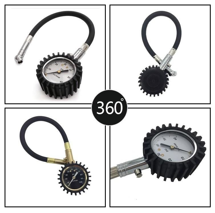 Dial Tire Air Pressure Gauge with Hose