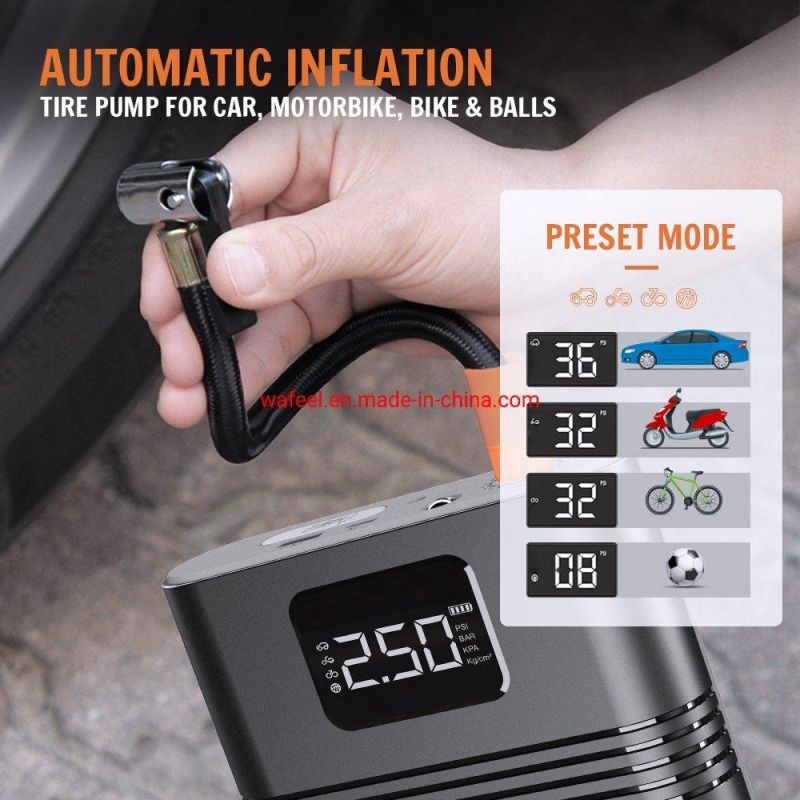 Max 150psi Car Tire Inflator Portable Air Pump 8800mAh Power Bank 12V Jump Starter