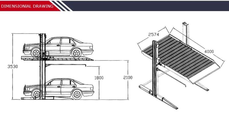 Two Storey Double Hydraulic Car Lift Mechanized Parking