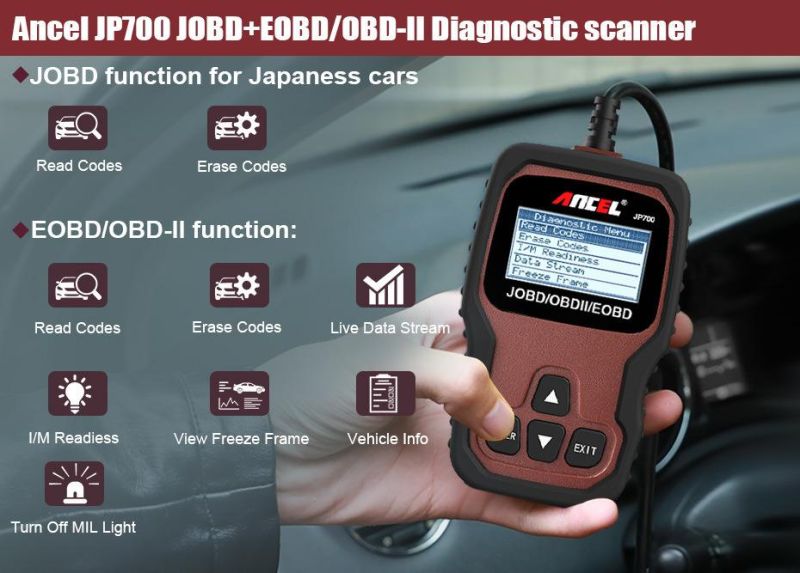 Ancel Jp700 Eobd Obdii OBD Jobd Engine Code Reader Scanner