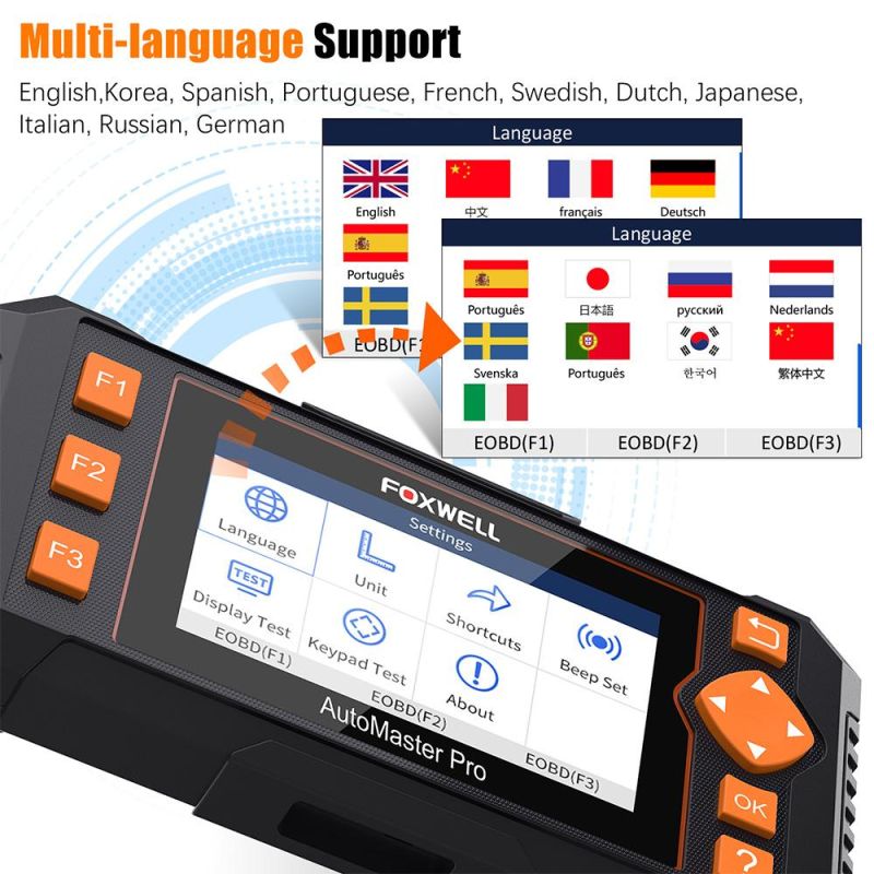 Foxwell Nt634 OBD2 Automotive Scanner 4 System Diagnosis DPF Injector TPMS Epb BRT Oil Reset Service OBD 2 Car Diagnostic Tool