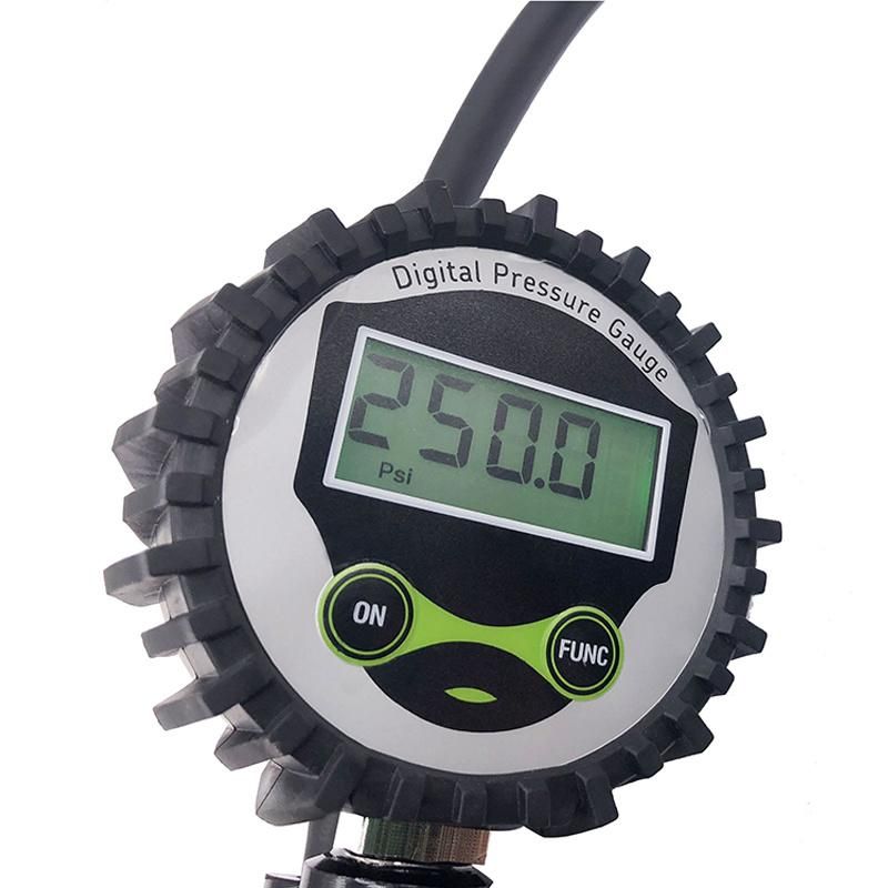 Inflator Tire Pressure Gauges with Large Bore Clip-on Air Chuck