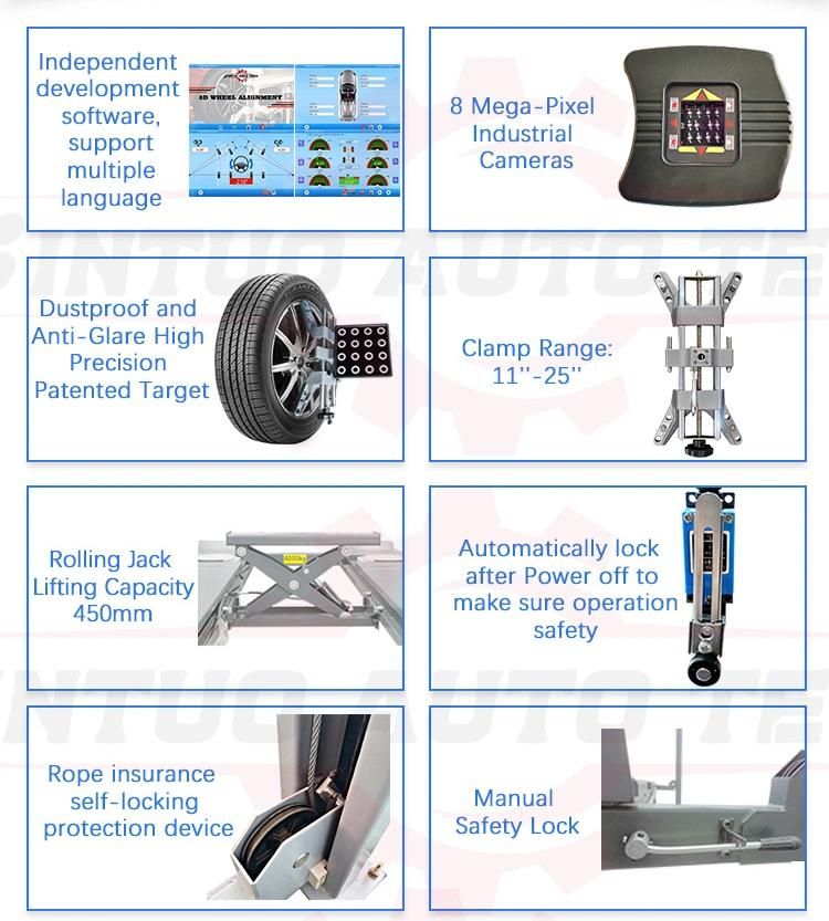 Hot Sale 3D Wheel Alignment Car Parking 4 Post Car Lift for Wheel Alignment