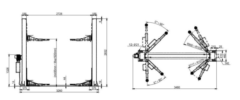 Garage Hydraulic Car Lifter with Manual Two Side Release