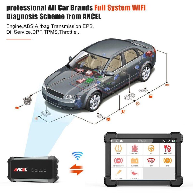 Ancel X7 OBD2 Bluetooth Scanner Complete System Auto professional Scanner Diagnostic Tools DPF Epb Airbag IMMO Multi-Language