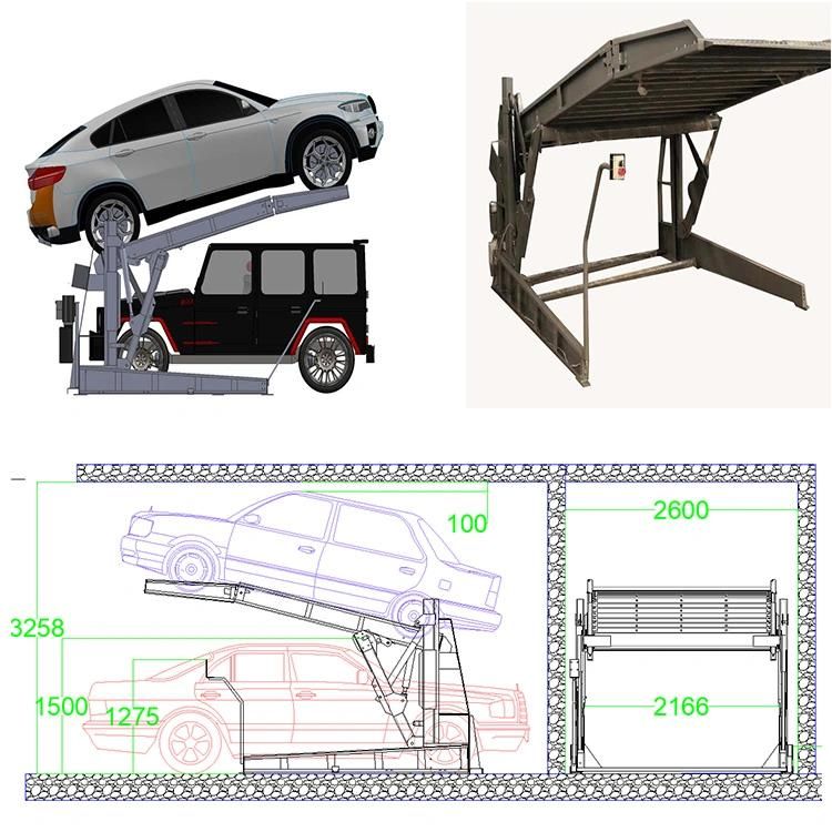 Home Garage CE Two Post Tilting Car Parking Elevator