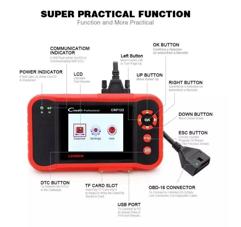 Crp123 Code Reader Scanner Crp123 Creader Obdii