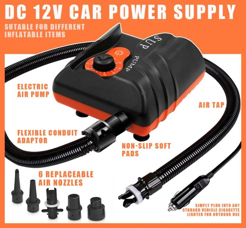 110V AC/12V DC Power Air Pump Auto Adjustable Pressure with Intelligent - Auto-off - Air Mattresses Inflatables Boats Tent Stand up Paddle Boards