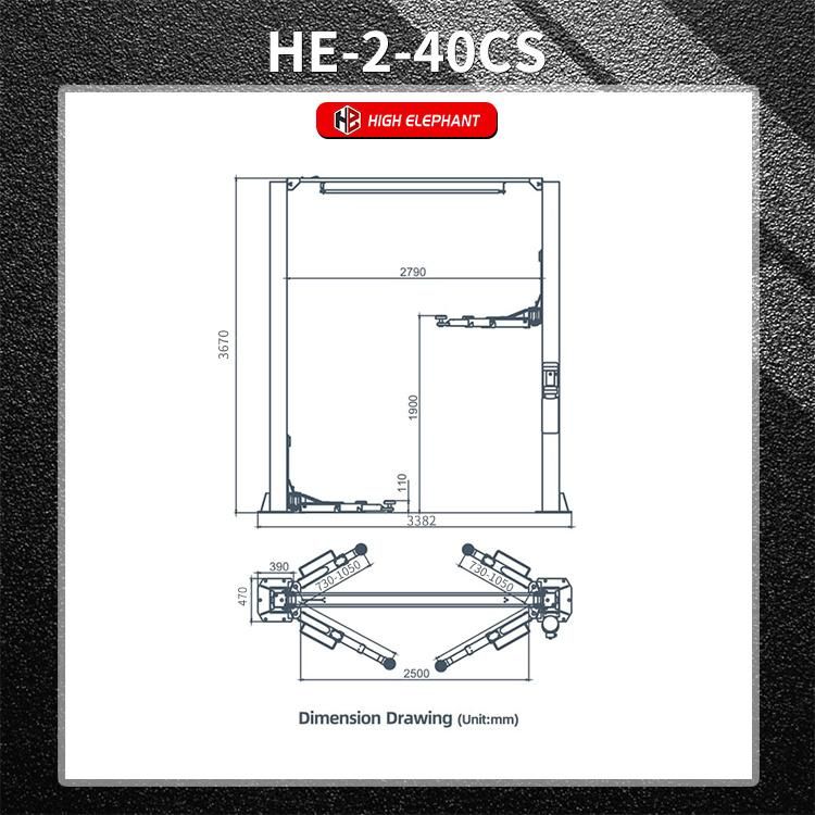 Lift Post in Stock Fast Delivery Factory Price CE Certification 4t Low Ceiling Car Lift 2 Post