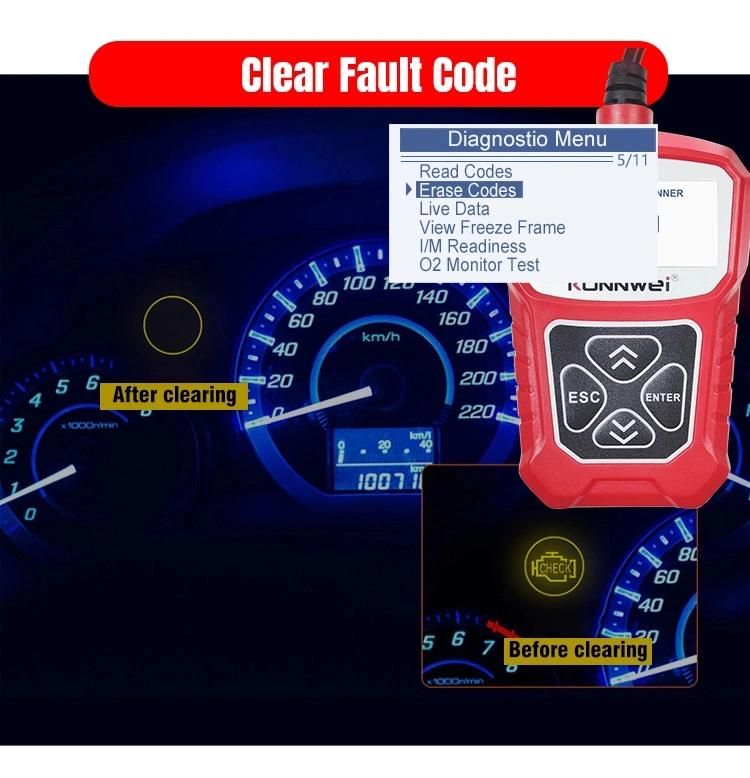 Portable Car Universal Diagnostic Machine 12V Odb2 Car Scanner with 7 Language Professional Diagnostic Tool for Car