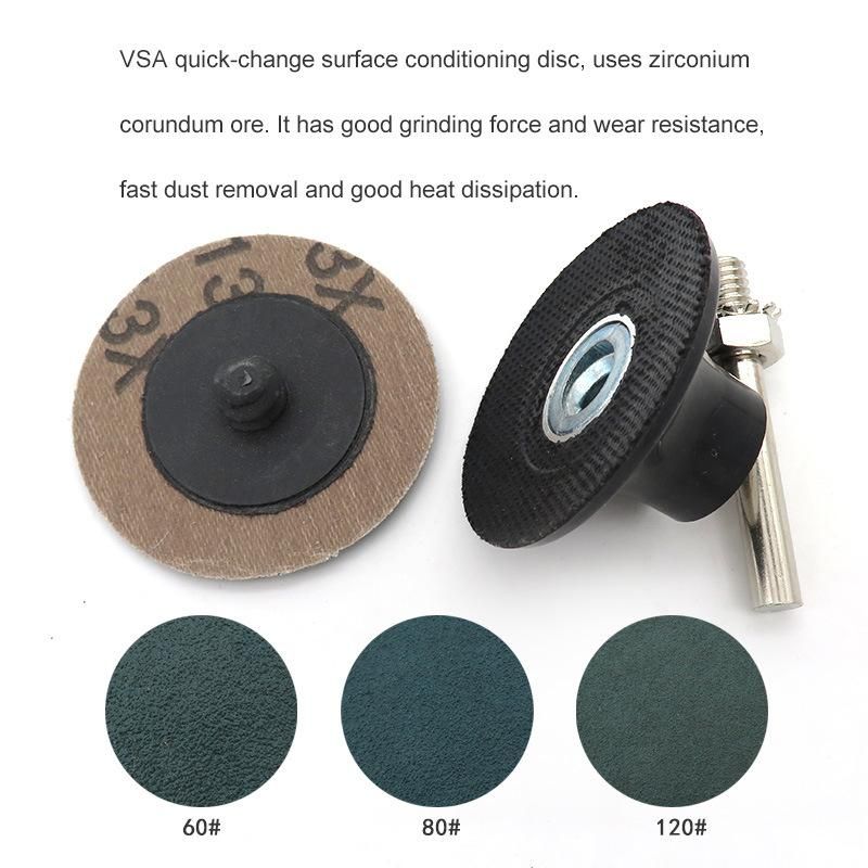 2" 50mm Quick Change Roll Lock Zirconium Corundum Green Surface Conditioning Sanding Abservice Disc