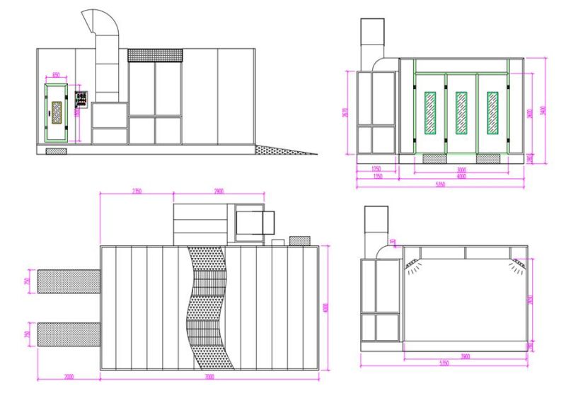 Car Spray Bake Paint Booth Painting Spray Oven Booths