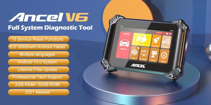 Ancel V6 OBD2 Diagnostic Scanner Professional Full System Car Diagnostic Tool DPF ABS Oil IMMO Reset OBD 2 Automotive Scanner