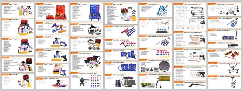 Paintless Dent Removal Toolsdent Puller Kit Dent Lifter Kit Puller Bridge Glue Tabs for Car Hail Damage Dent & Ding Removal