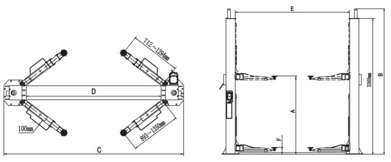 4.5T High Strength Reliable 2 Post Auto Lift (210)