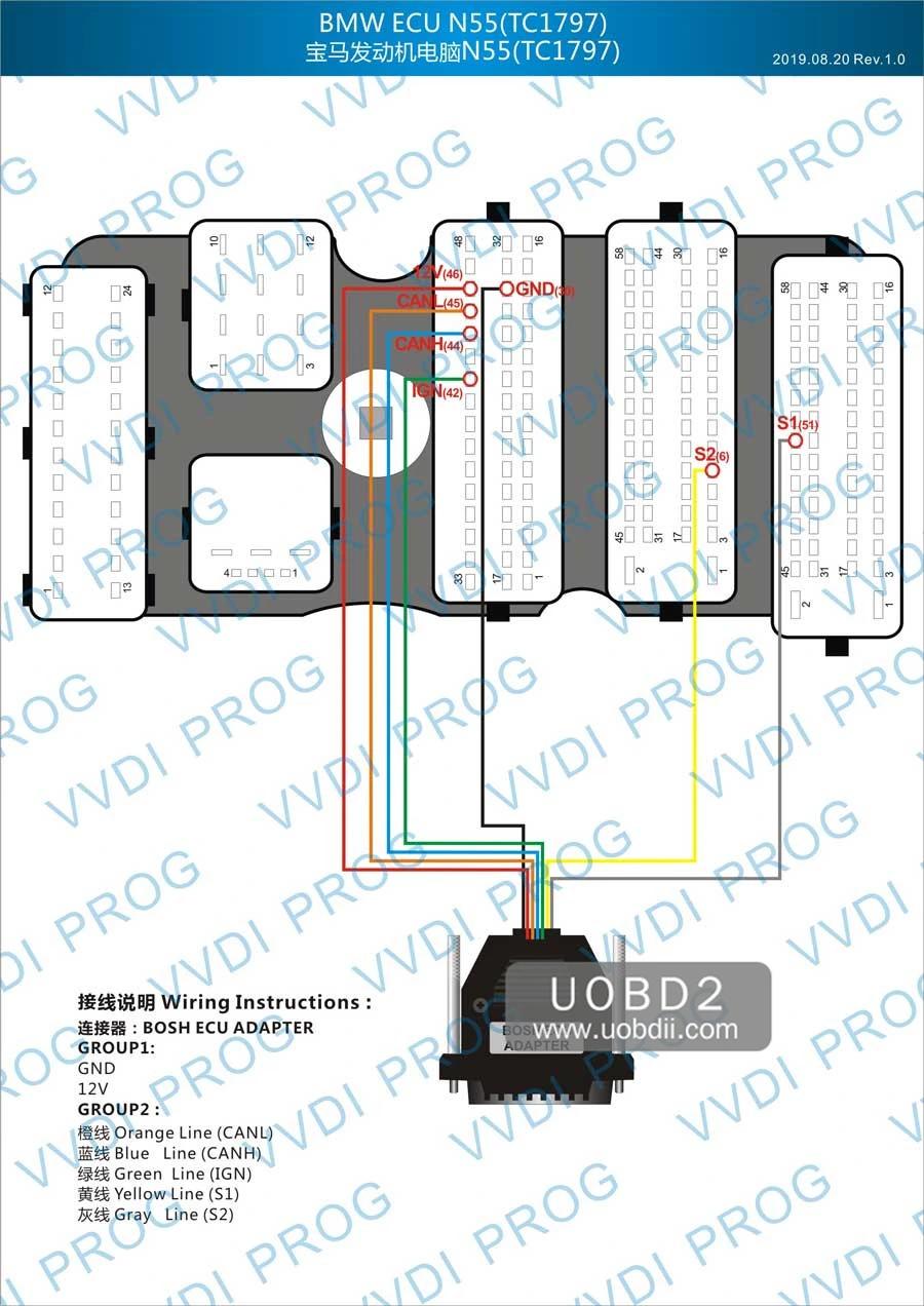 Xhorse Vvdi Prog Programmer with Bosch ECU Adapter Read BMW ECU N20 N55 B38 Isn