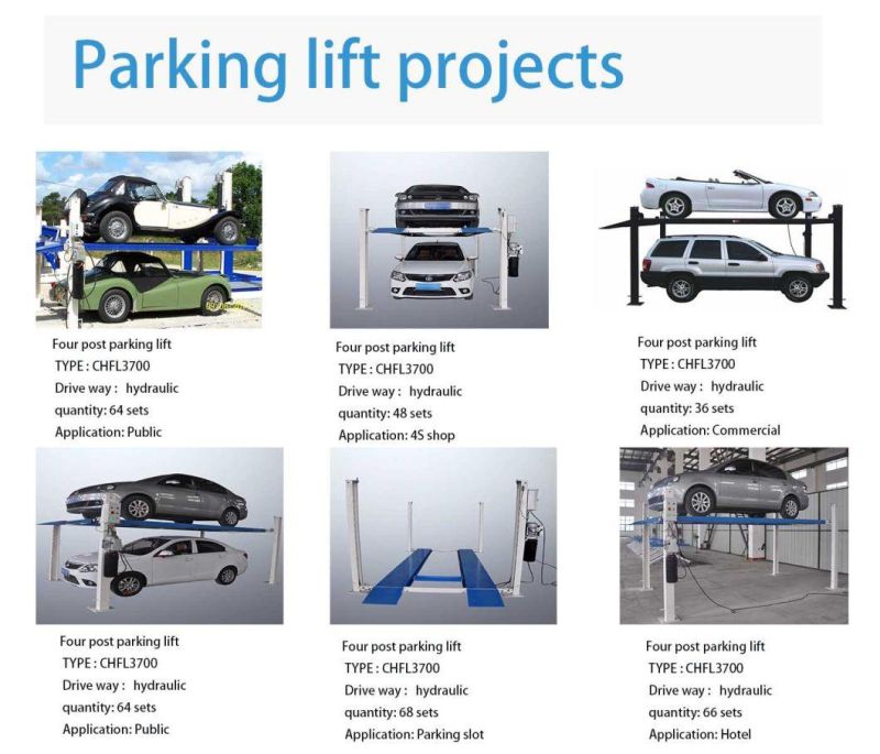 One Cylinder Four Post Auto/Car Parking Hoist