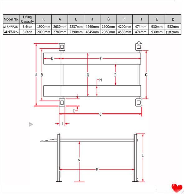 Ce Auto Hydraulic Four Post Car Hoist Parking Lift