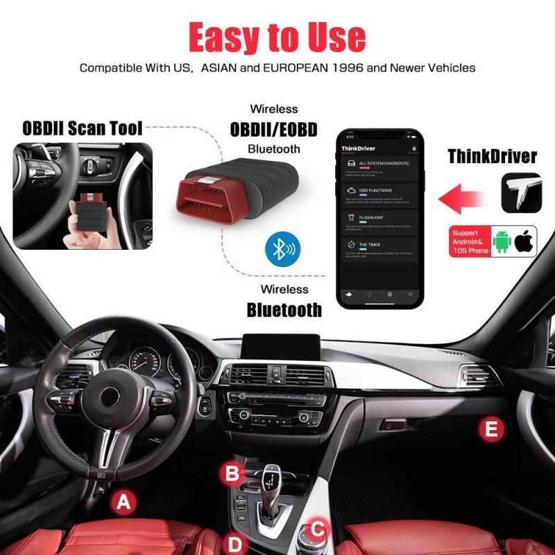 Original Thinkcar 2 Thinkdriver Bluetooth Full System OBD2 Scanner for Ios Android