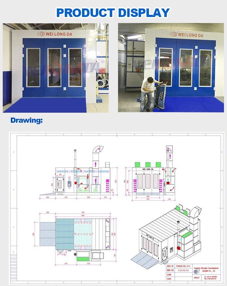 Wld8400 Ce Water Base Diesel Heating Paint Spray Booth