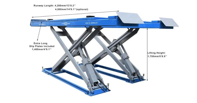 Jintuo Pneumatic Hydraulic Scissor Garage Lift for Car Inground