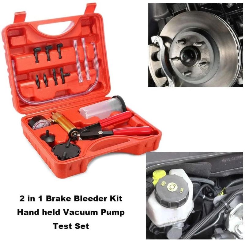 Viktec Vehicle Tool Brake Bleeder Kit with Hand Held Vacuum Pump Tester