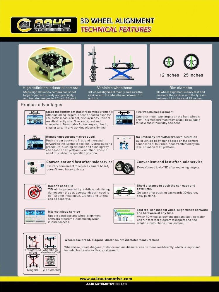 AA4c Camera Beamautomatically Move 3D Wheel Alignment (AA-DT121B)