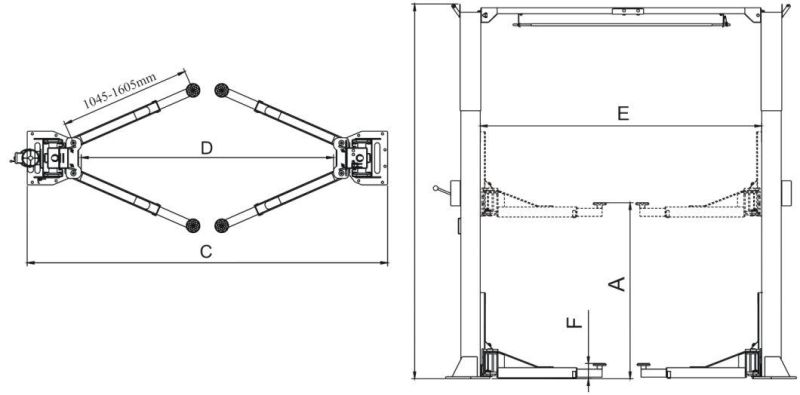 High Precision Direct-Drive 2 Post Repair Car Lifter (215C)