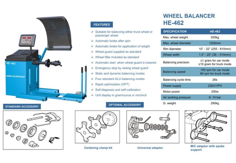 Wheel Balancer/Tire Changer/Wheel Alignment/Wheel Balancer /Tire Changer/Truck Wheel Balancer/Wheel Balancing Machine /Car Tyre Balancing Machine 462