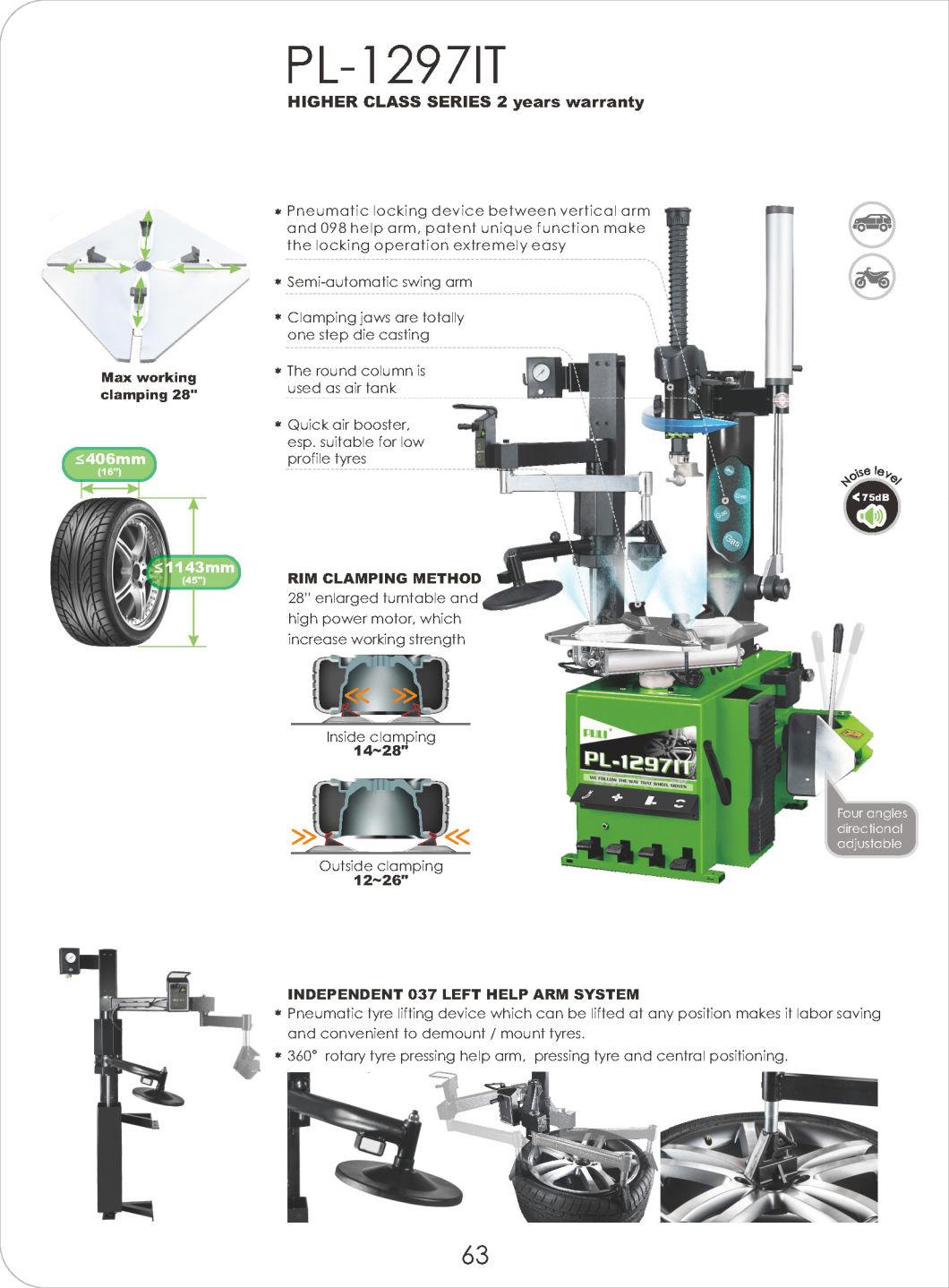 Puli Tire Changer Pl-1297it Semi-Automatic Car Tyre Changer Swing Arm CE Vehicle Tire Changer Equipment