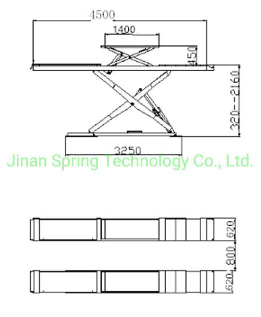 Big Shear Under-Ground Alignment Scissor Lift Use for Car Lifting in Auto Repair Shop