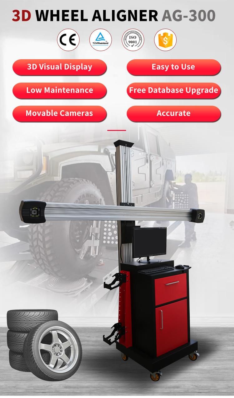 Garage Equipment 3D Four Wheel Alignment with Automaitic Lift Beam