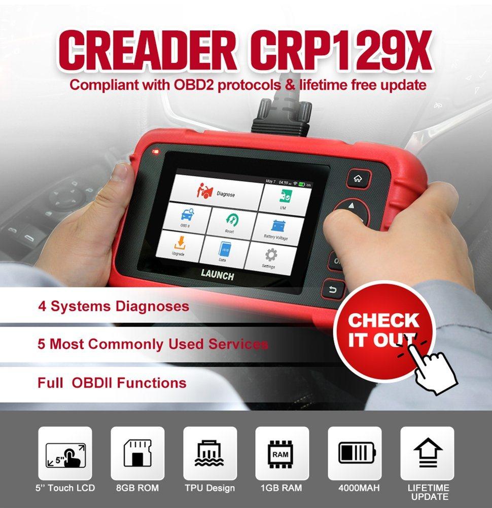 Original 129X Creader Obdii Scanner Airbag Crash Data Reset Same as The Launch Crp129e PRO Crp 129 X Premium Diagnostic Tool