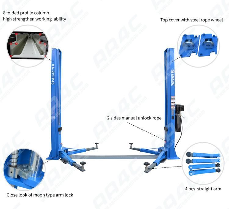 AA4c 8 Fold Post Floor Plate 2 Post Car Lift