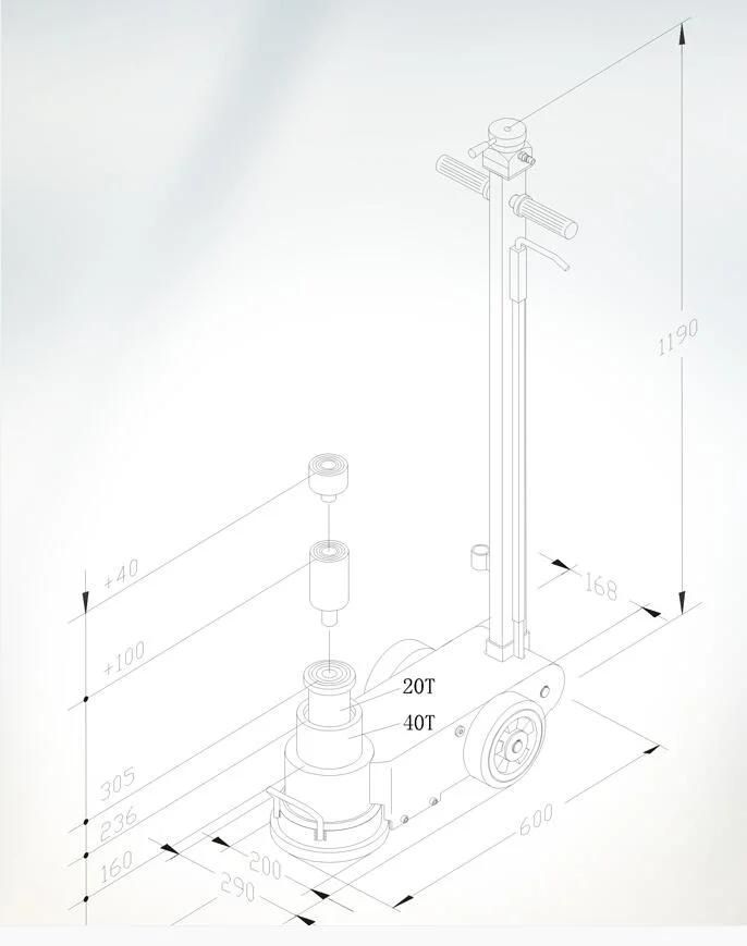 Double Node Air Hydraulic Car Jack 40ton