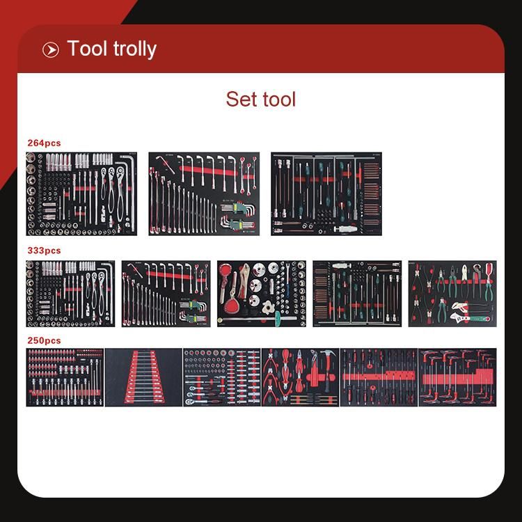 Tool Box with Hand Tool Sets for Garage Storage Tool Roller Cabinet Trolley Box