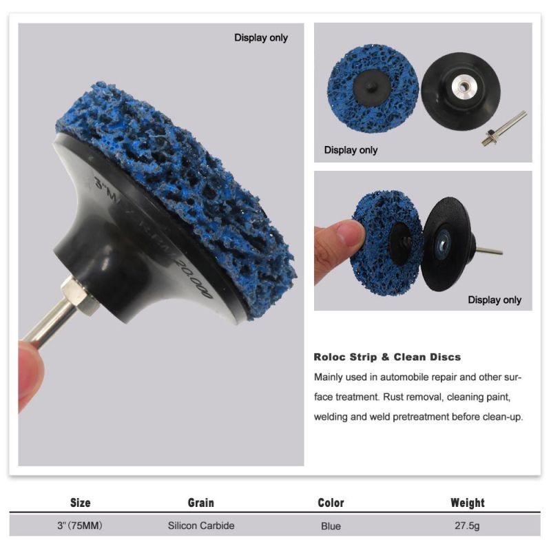 3 Inch 75mm Roll Lock Wheel Abrasive Grinders Discs Clean Tool for Materials Removal