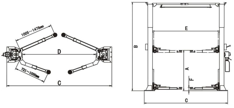 Hydraulic Direct-Drived 2 Post Auto Lift with CE Certificate (211SAC)