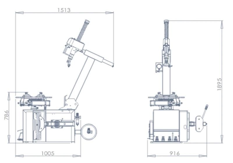 Semi Automatic Auto Tire Changing Equipment with Tilting Column